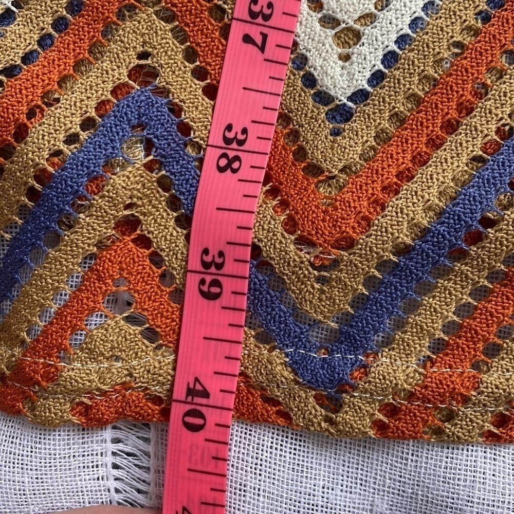 Sharagano crochet NWOT shortsleeved dress in earth tones. - Picture 16 of 17